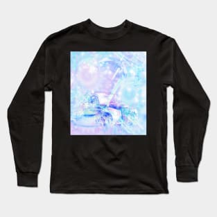 Old car in pink and blue space Long Sleeve T-Shirt